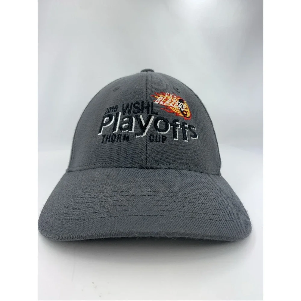 2015 WSHL Playoffs Hat STRETCH Thorn Cup OKC Blazers Gray OSFA Baseball Cap TOW